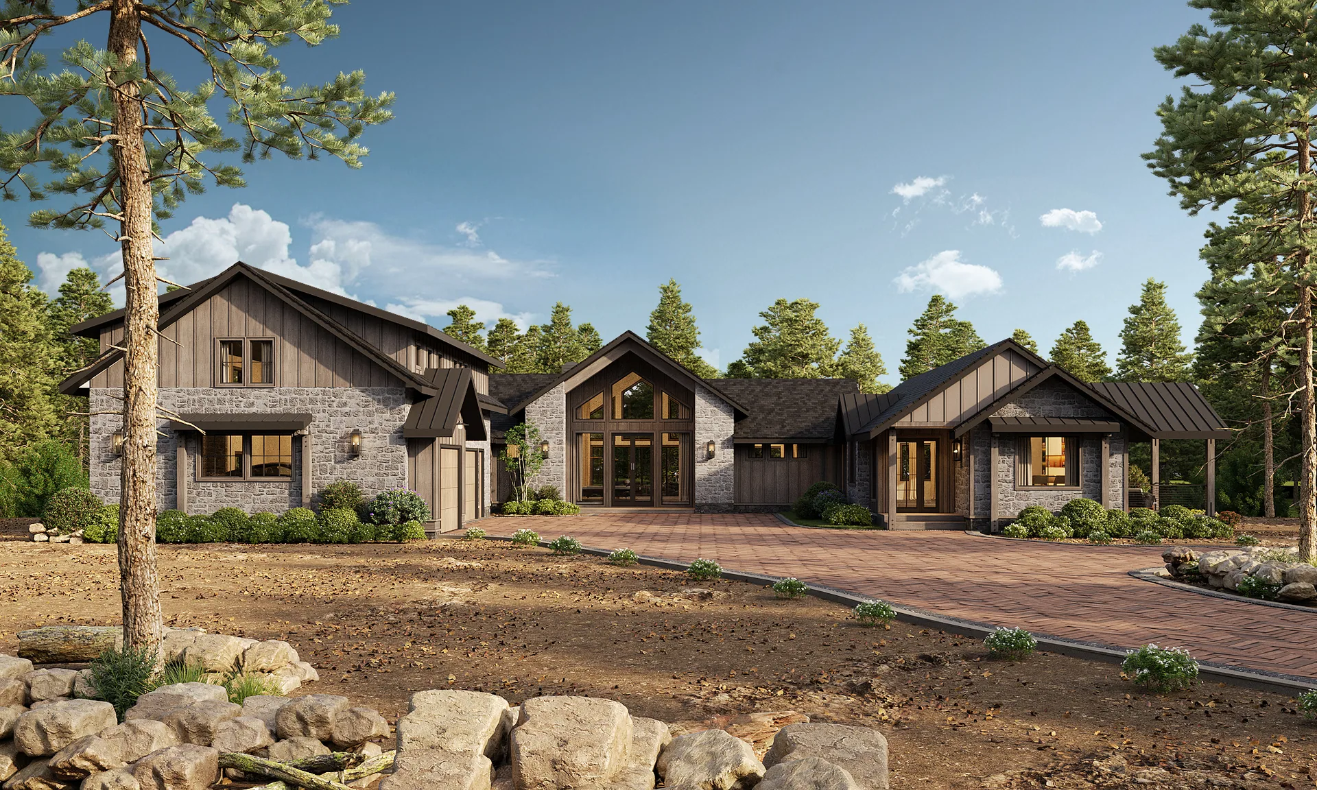 Silverleaf Hideaway front elevation in daylight